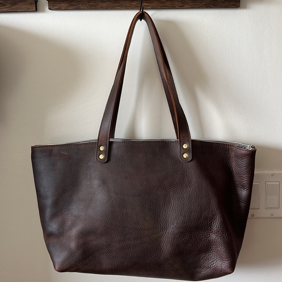 Umbrella Collective Distressed Leather Work Tote - Picture 2 of 6